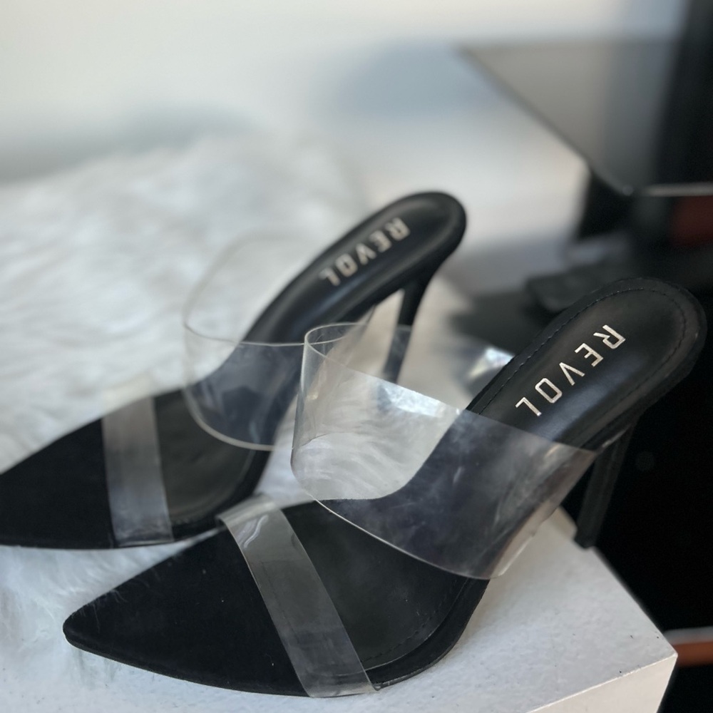 Revo Black Women's Heels Revo Black and Clear Women's Heels 8.5 - Picture 7 of 13